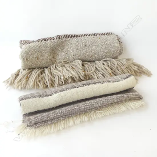 2 HAND WOVEN WOOL BLANKETS
