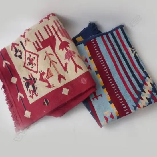 2 NAVAJO STYLE COTTON RUGS