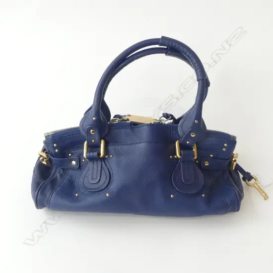 BLUE 'CHLOE' HANDBAG W.350mm