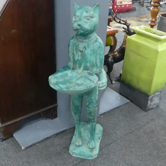 LG VERDIGRIS BRONZE OF AN EGYPTIAN CAT GODDESS  H.970mm