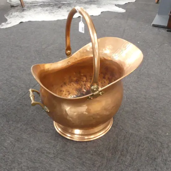 Victorian copper coal scuttle