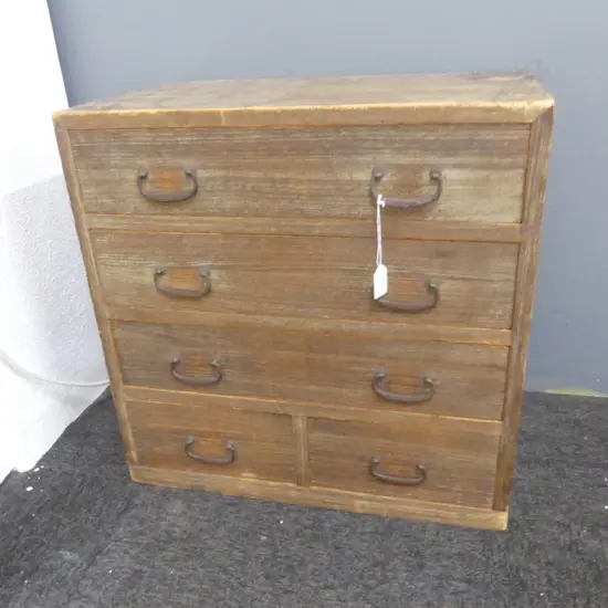 VINTAGE JAPANESE 5 DRAWER COLLECTOR'S SMALL TANSU CHEST 545 X 340 X 540mm 