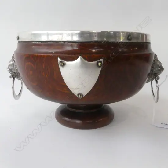 OAK FOOTED BOWL w. EP TRIM 245mm dia