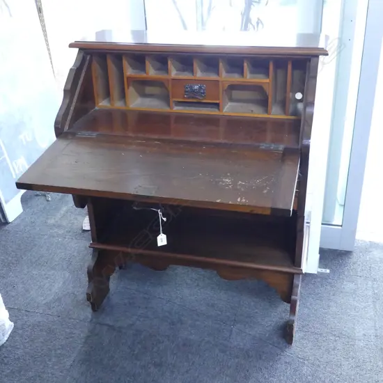 EARLY 20thC WOODEN DROP FRONT DESK 825x430x980mm
