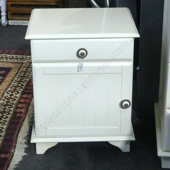 WHITE BEDSIDE CABINET