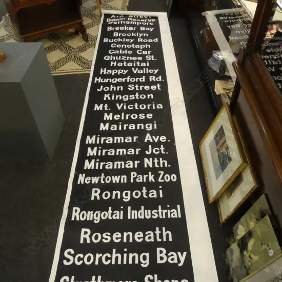 MODERN WELLINGTON STREET NAMES BUS ROLL LONG PRINT unframed