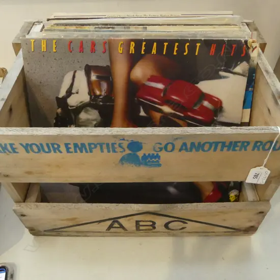 CRATE OF VINTAGE LP'S: The Cars- dragon. The Police. Elton John. Pink Floyd. some covers worn