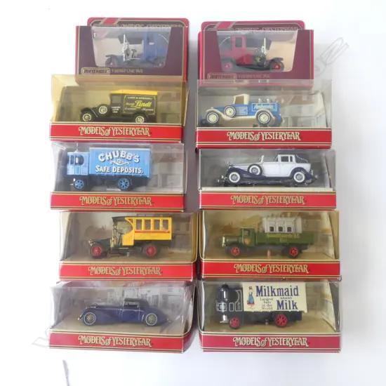 SMALL BOX OF 10 MINT & BOXED  MATCHBOX MODELS OF YESTERYEAR 
