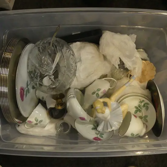 JAPANESE TEA SET, CRYSTAL ETC