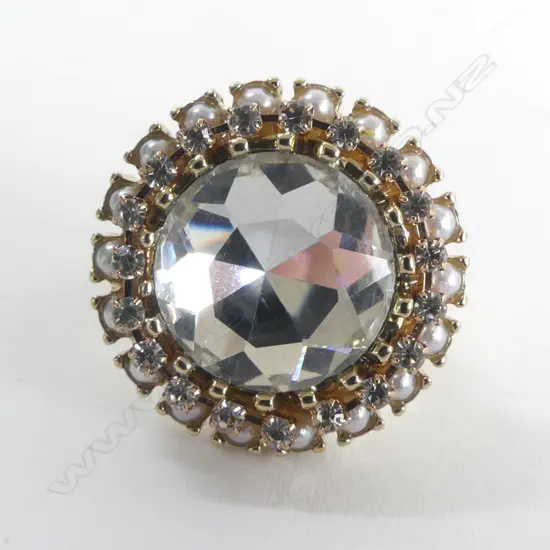 LG COSTUME DIAMOND RING, SIZE O