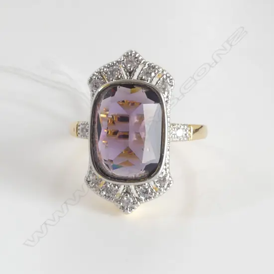 COSTUME AMETHYST COLOUR RING, SIZE S