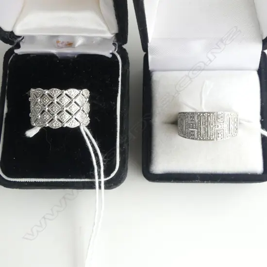 2 SILVER & DIAMOND  DESIGNER RINGS  SIZE P