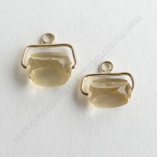 9CT GOLD CITRINE CHARMS