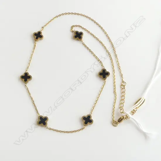 GOLD PLATED 'WHITE LEAF' BRAND CLOVER NECKLACE