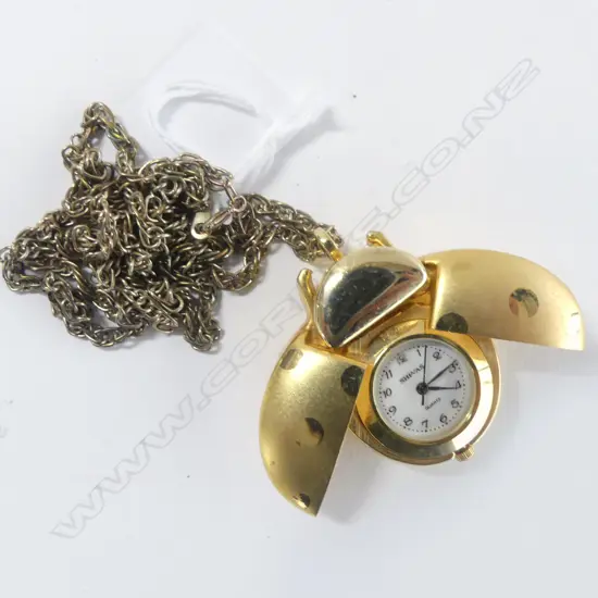 RETRO LADYBIRD SHIVAS WATCH PENDANT ON CHAIN