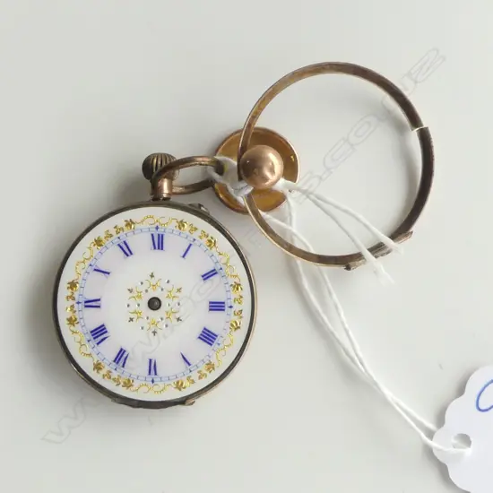 9ct GOLD SCRAP LADIES PART FOB WATCH + 9ct GOLD STUD