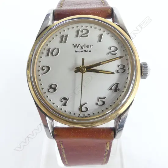 VINTAGE GENTS WYLER INCAFLEX WATCH running,