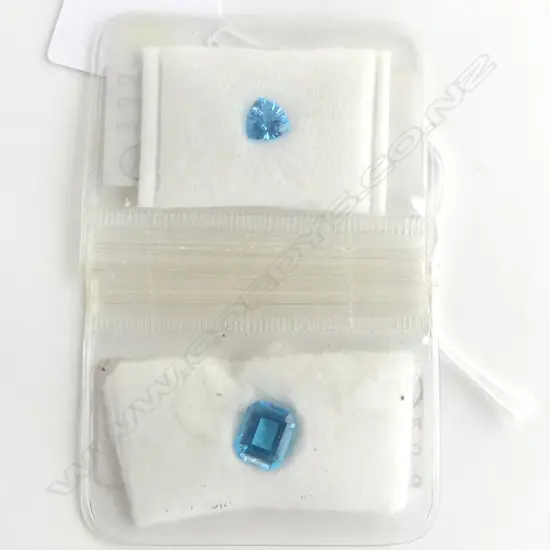 2 LOOSE BLUE TOPAZ, 2.6 & 6.55CT SMALLER LASER CUT