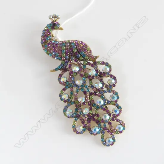 LG MULTI COLOURED DIAMANTE BROOCH L.90mm
