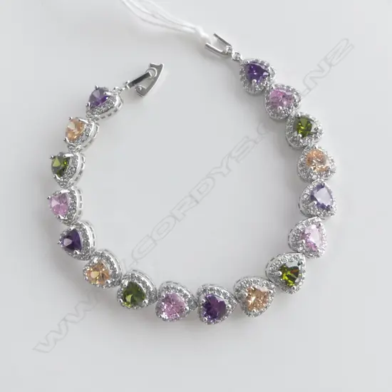 COSTUME SILVER TONE & MULTI COLOURED BRACELET