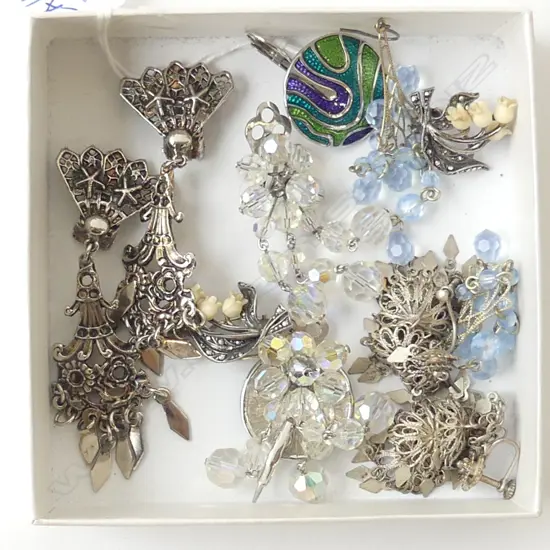 COLLECTION COSTUME EARRINGS INCLD PR SILVER MARCASITE