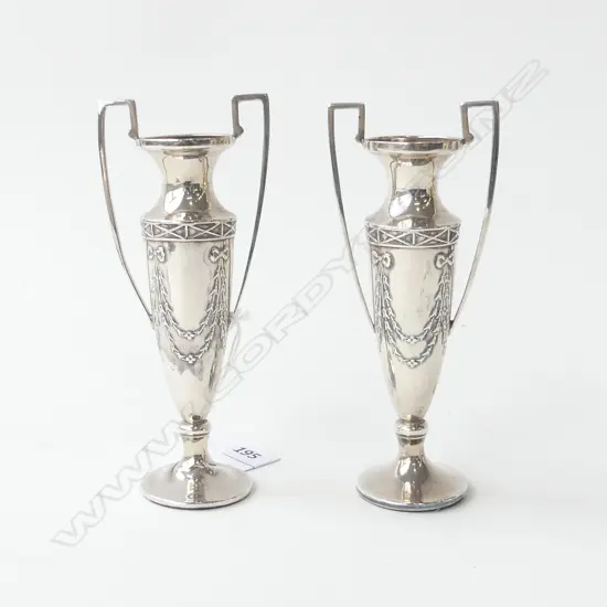 PR WEIGHTED STG SILVER VASES H.140mm