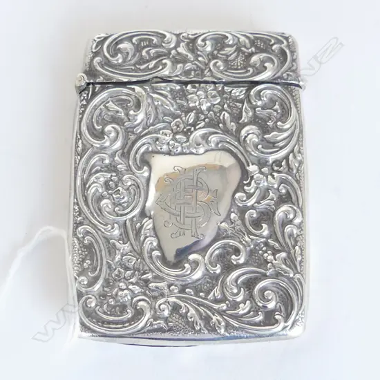 STG SILVER CARD CASE, B'HAM 1910 59gms FAULTED