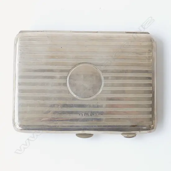 Birmingham 1919 SILVER CARD NOTE CASE machine engraved leather fitted interior 100gms