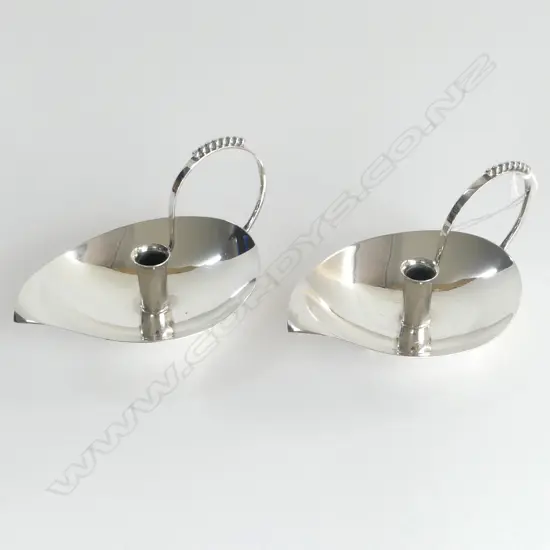 PR S/SILVER AE JONES CANDLESTICKS BIRMINGHAM 1960 H70MM