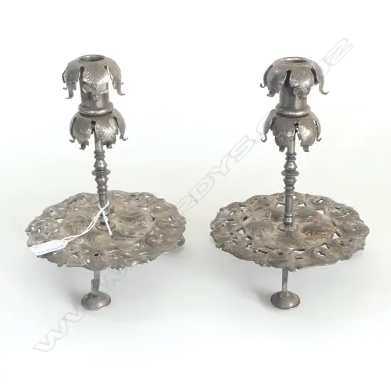 PR  ANTIQUE SILVER PLATED CANDLESTICKS H230MM