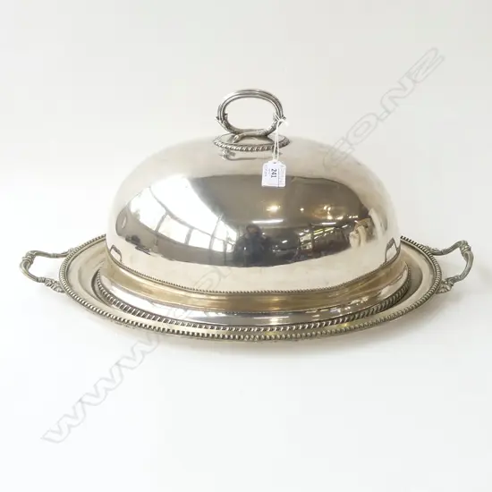 LG SILVER PLATE FOOD DOME & TRAY 535x345mm