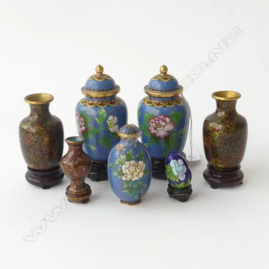 7 PCES CLOISONNE H.120mm