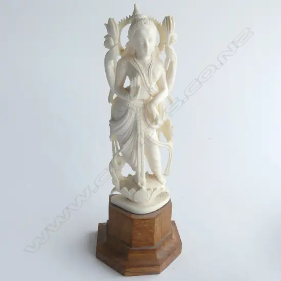 INDIAN IVORY DANCING GODESS ON STAND H140MM