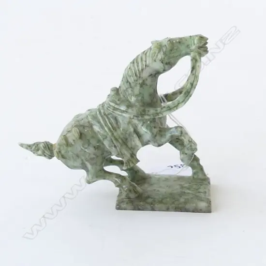 CARVED STONE HORSE, TAIL REPAIRED H.100mm