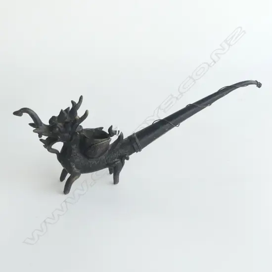 CHINESE BRONZE DRAGON PIPE L220MM