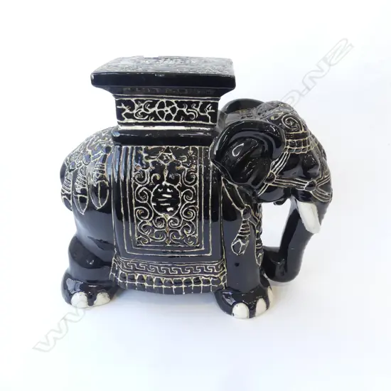 CHINESE CERAMIC OUTDOOR ELEPHANT SEAT H440mm