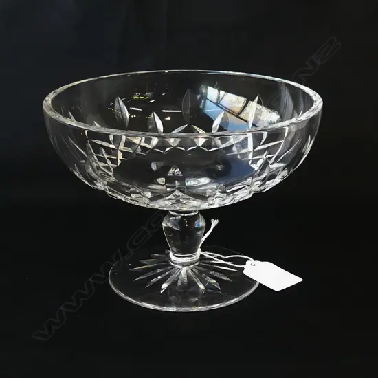 WATERFORD ‘LISMORE’ VINTAGE CUT CRYSTAL COMPORT ‘WATERFORD’ STAMP TO BASE, D.160MM