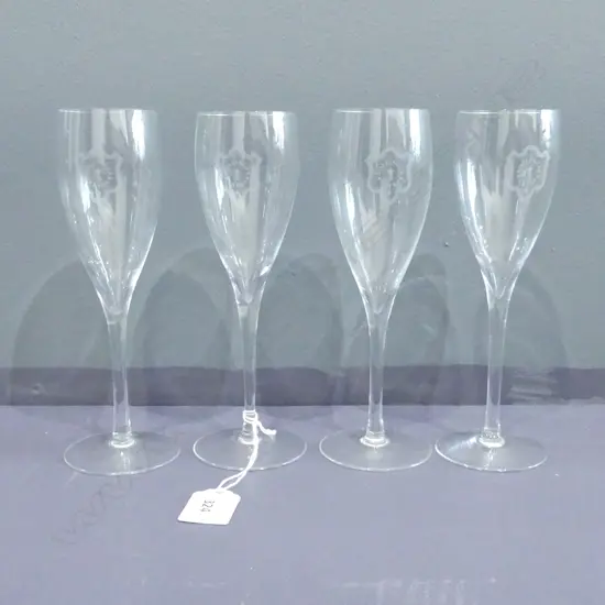FOUR BOLLINGER CHAMPAGNE FLUTES