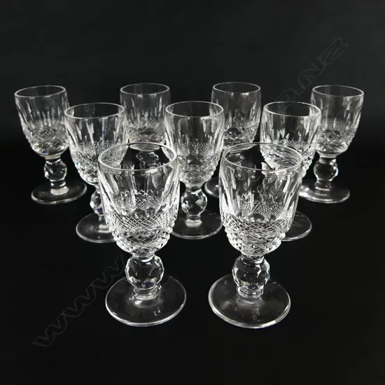 NINE WATERFORD CRYSTAL COLLEEN LIQUOR GLASSES