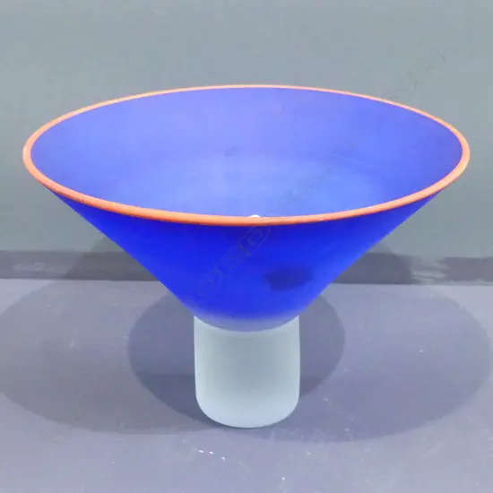 GIOVANNI FROSTED ART GLASS FOOTED BOWL H.180mm, 255mm dia