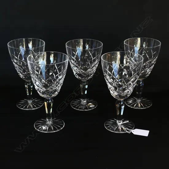 5 BOHEIMIA CRYSTAL LARGE WINE GLASSES H160MM