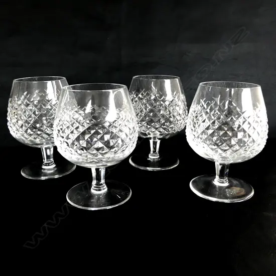 FOUR WATERFORD CRYSTAL  ALANA BRANDY BALLOONS