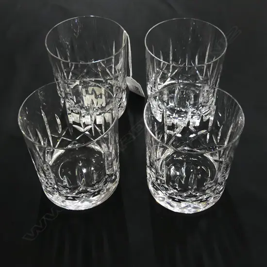 FOUR WATERFORD CRYSTAL LISMORE TUMBLERS