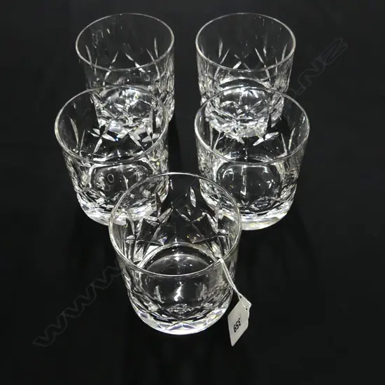 FIVE WATERFORD CRYSTAL LISMORE TUMBLERS