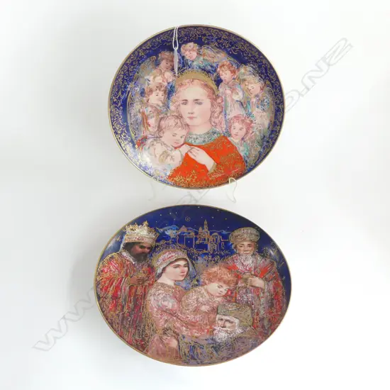 Pr Edna Hibel Christmas plates, limited edition 185 and 1986