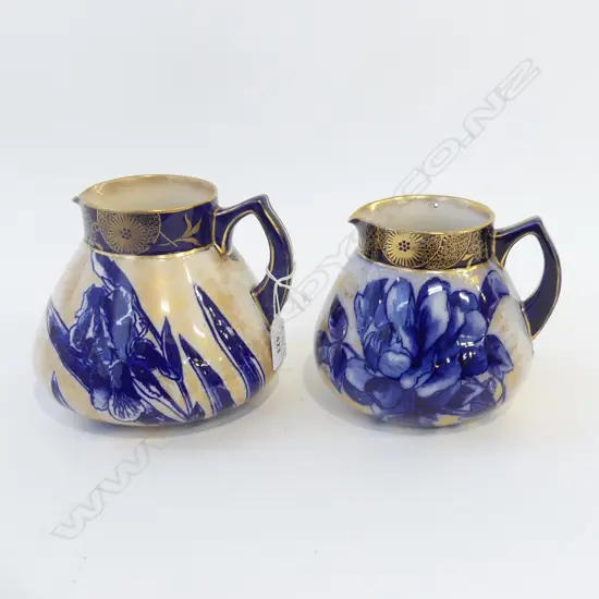 2 DOULTON BURSLEM IRIS JUGS H.190mm larger w. hairline