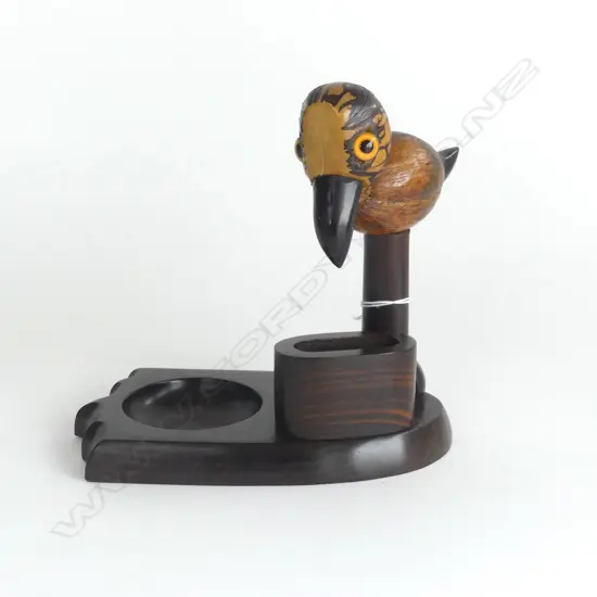 HENRY HOWELL NUT BIRD WITH MAKERS MARK FAURAN BAKERLITE BEAK & FEET 1920S H170 L180MM