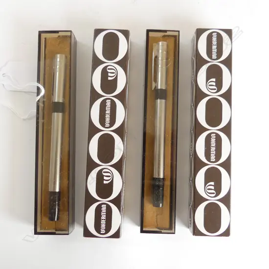 TWO VINTAGE WATERMAN FIBRE NIB PENS IN ORIGINAL BOXES UNUSED