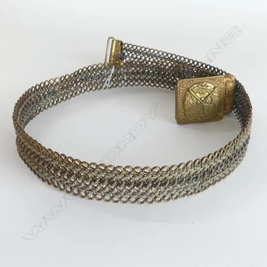 VINTAGE BRASS STRETCH TENNIS BELT  L820MM