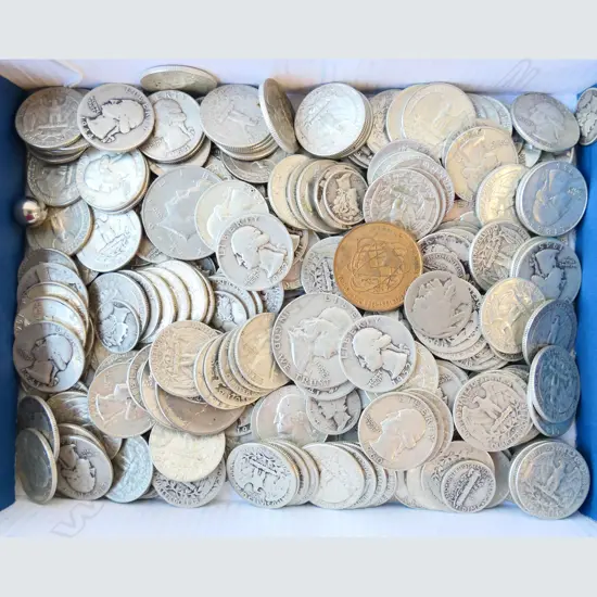 ASST USA mainly 1940'S TO 1960'S QUARTER DOLLAR SILVER COINS 90% silver approx. 1.5kgs